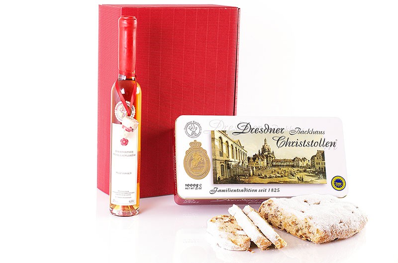 Spezialitätenkarton mit Stollenlikör