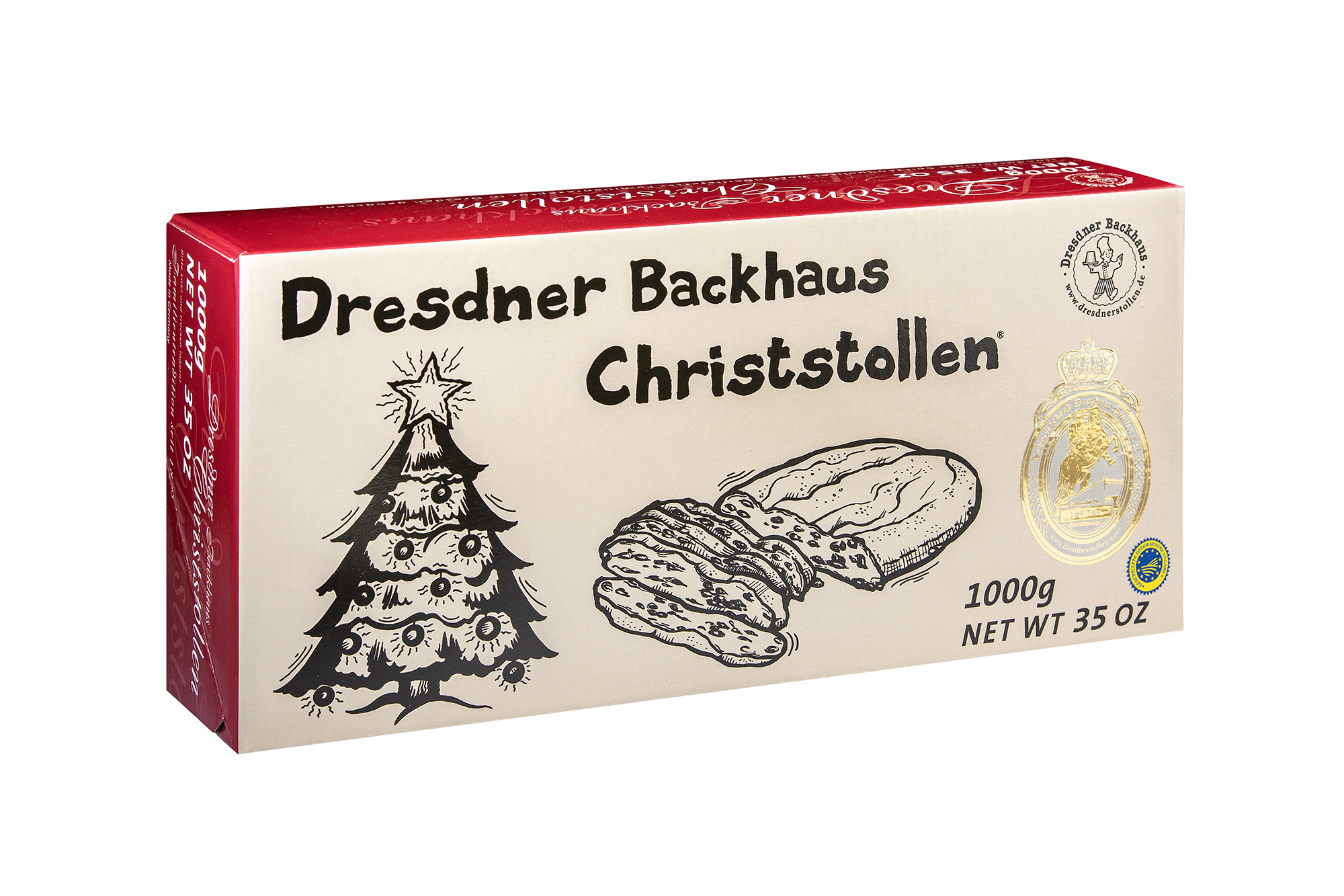 temp311 Dresdner Backhaus Christstollen®  | 1000g Karton Comic