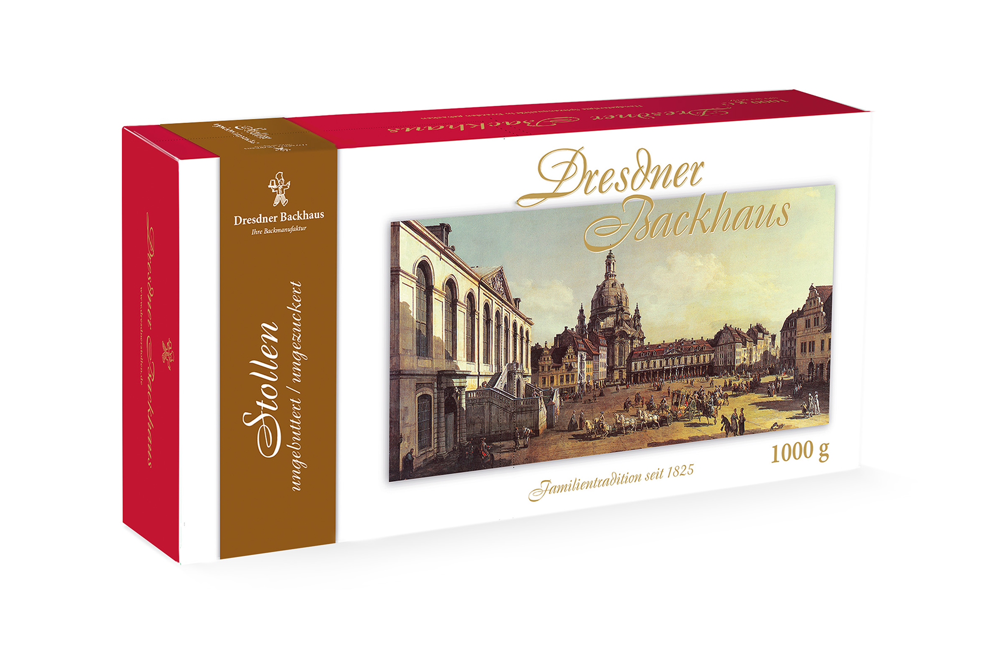 DBH_Stollenbanderolen-Ungezuckertbuttert-klein Rosinenstollen ungebuttert/ungezuckert | 1000g Karton