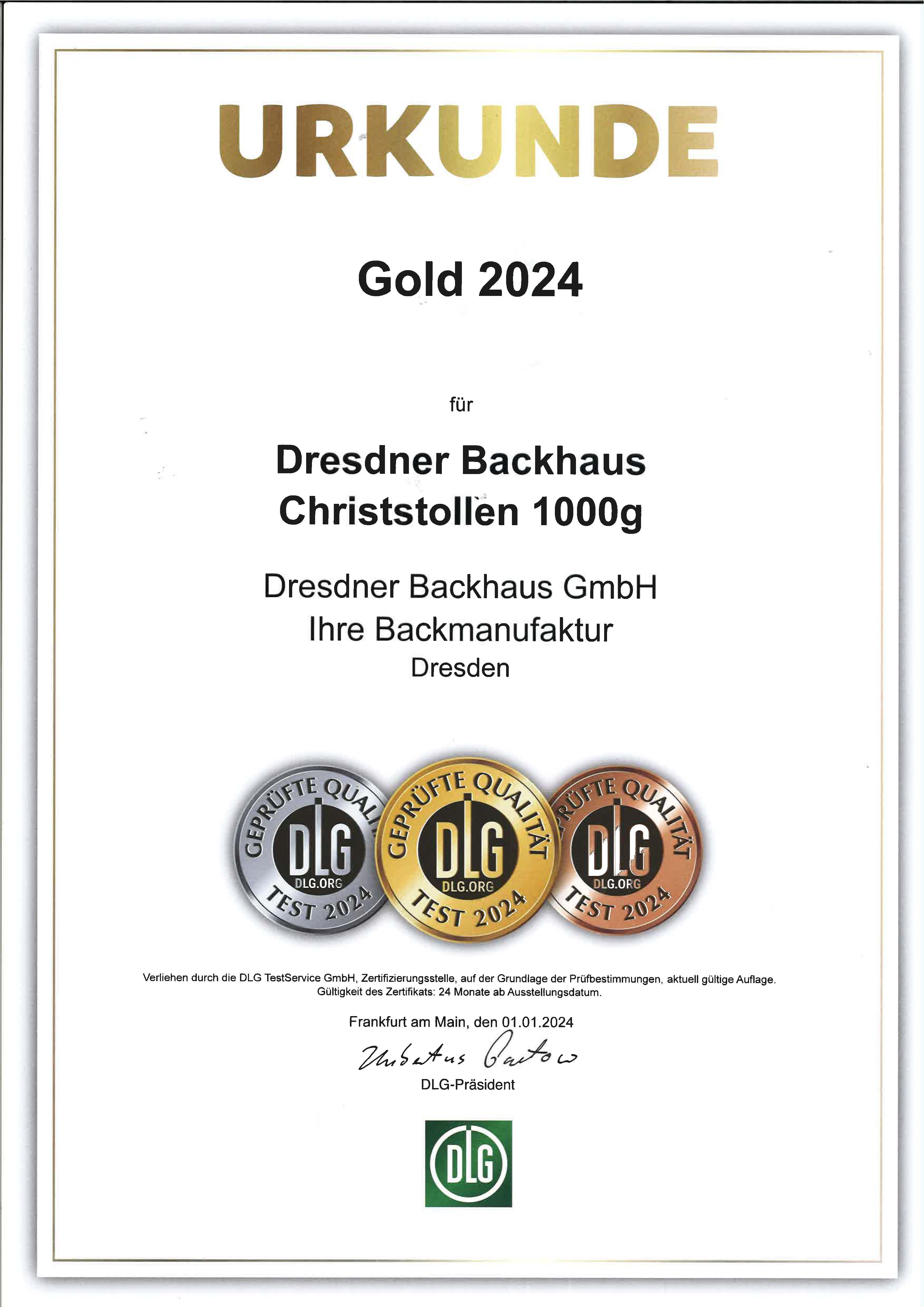 Urkunde-Gold-2024-Christollen-1000g