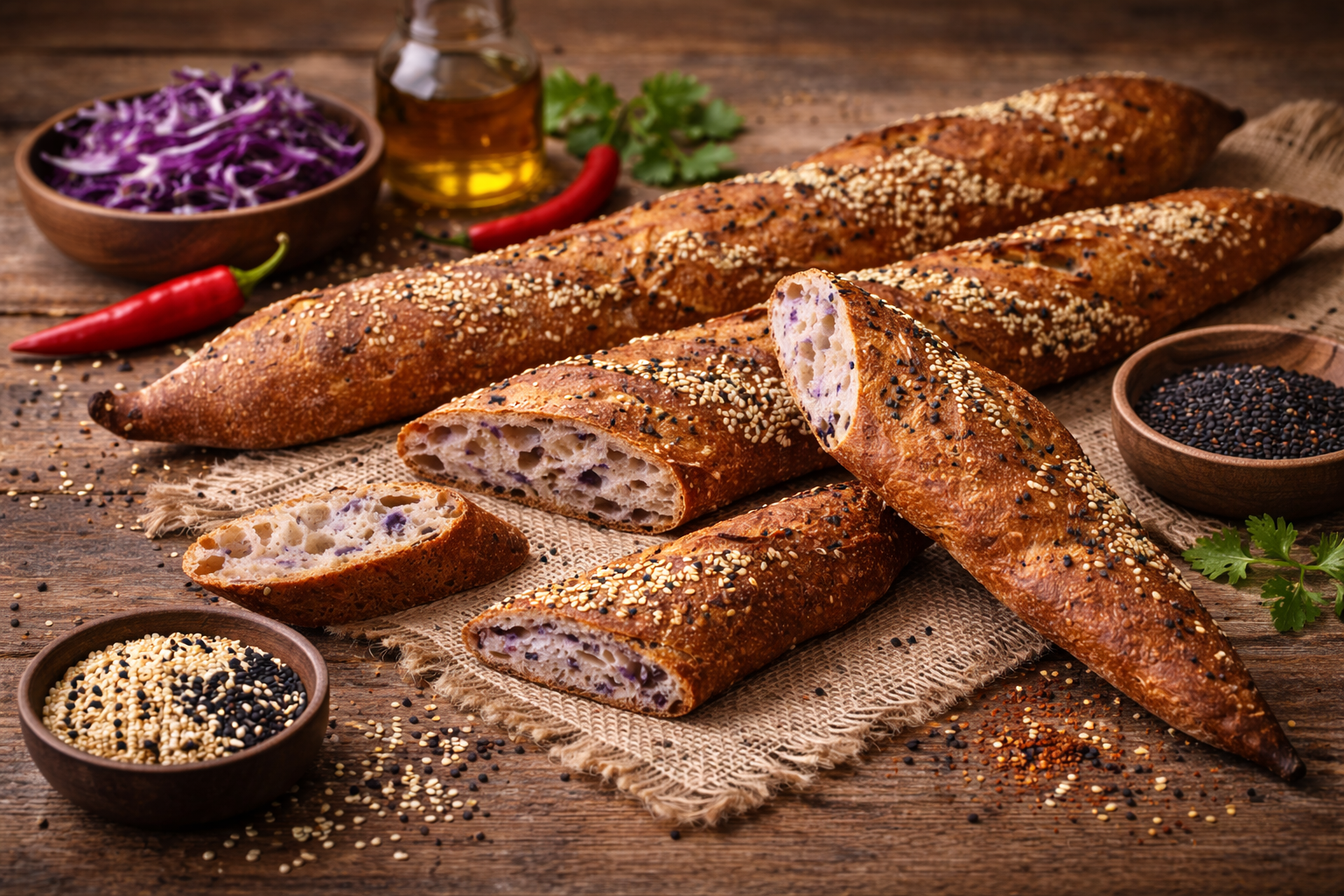 Monatsbaguette "Tokyo Garden" | 350g (halbgebacken)